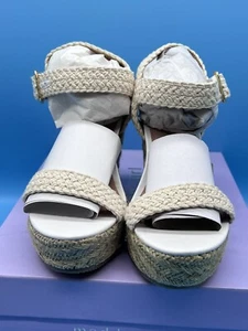 Madden Girl Vanesa Espadrille Sandals Wedge Heel Braided Womens Sz 10 White NWB - Picture 1 of 8