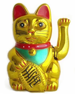 6" Japanese Maneki Neko Beckoning Feng Shui Money Good Fortune Waiving Lucky Cat - Picture 1 of 1