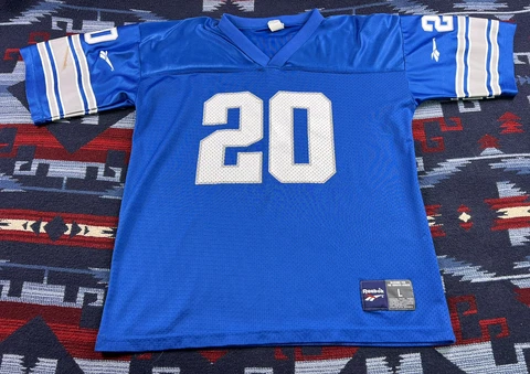 VINTAGE AUTHENTIC BARRY SANDERS JERSEY DETROIT LIONS REEBOK USA Made! Cover