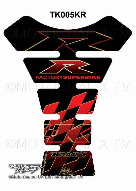 KAWASAKI ZX6/ZX7/ZX9/ZX10/ZX12/ZX14  3D Gel Tankpad MOTOGRAFIX Part:TK005KR    Foto 1 de 1