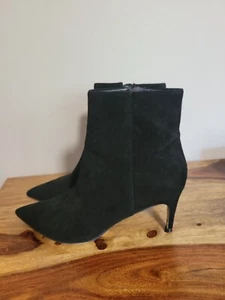 Ivanka Trump Black Suede Pointed Toe Ankle Booties. Size 8M Used Good Condition  - Picture 1 of 8