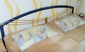 Design Doppelbett, vergoldet, Metall, 200 x 200 cm, Sonderanfertigung: Erhöht - Bild 1 von 4