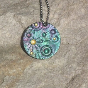 Titanium EDC dent vein necklace ornament fell pendant - Picture 1 of 5