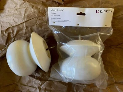 Tendencias de madera Kirsch ~ 2 remates blancos "etano" para 2" de diámetro Poste ~ PO #214518 ~ NUEVO Foto 1 de 4