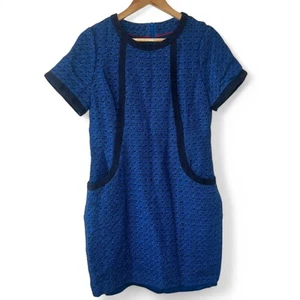 Boden Women’s Blue Tunic Dress Cotton Wool Blend Size 14 - Picture 1 of 4