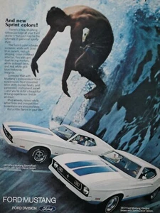 1972 Mustang Sprint Fastback & HT Vintage Surfing Original Print Ad-8.5 x 11" - Picture 1 of 5