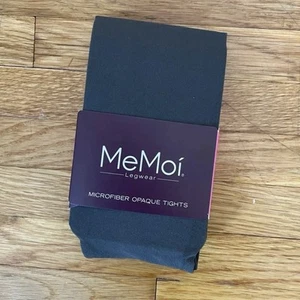 MeMoi Charcoal Gray Microfiber Opaque Tights 40 Denier 2 Pack Girls Size 4-6 - Picture 1 of 2