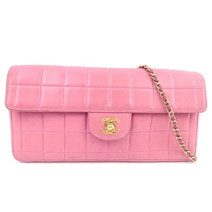 Authentic CHANEL Chocolate Bar Chain Shoulder Bag Lambskin Pink Gold HDW F/S - Picture 1 of 17