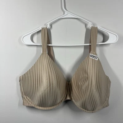 Playtex Secrets Perfectly Smooth Underwire Bra 42DD Beige Nude Stripe 4747 - Image 1 of 4