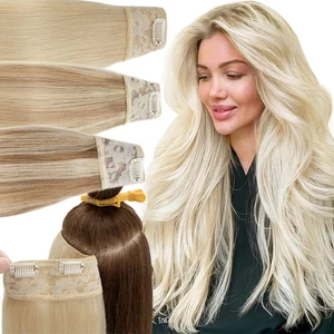 LIQUIDACIÓN Clip de una pieza en extensiones de cabello humano Remy 3/4 cabeza completa para el cabello - Imagen 1 de 84