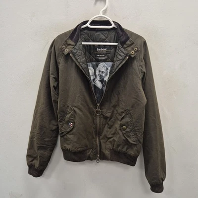 Barbour X Steve McQueen Merchant Wax Impermeable Motociclista Oliva Chaqueta Bomber Mediana Foto 1 de 4