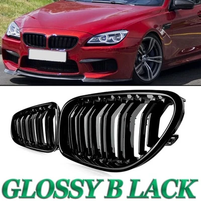 Front Kidney Grille Grill Gloss Black For 2012-2018 BMW F06 F12 F13 M6 650i 640i Foto 1 de 4