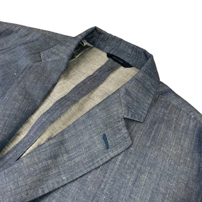 Blazer Brooks Brothers Para Hombre Lana/Lino Ajuste Regent Cambray 3 Botones Azul • 46R Foto 1 de 4