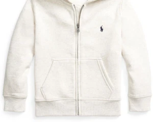 NWT Polo Ralph Lauren Little Boys Sz 7 Fleece Hoodie - Grey Heather - Picture 1 of 4