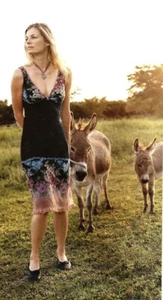 Rare! XS S Anthropologie Black Floral Rose Lace Dress Vintage Made in USA - Picture 1 of 5