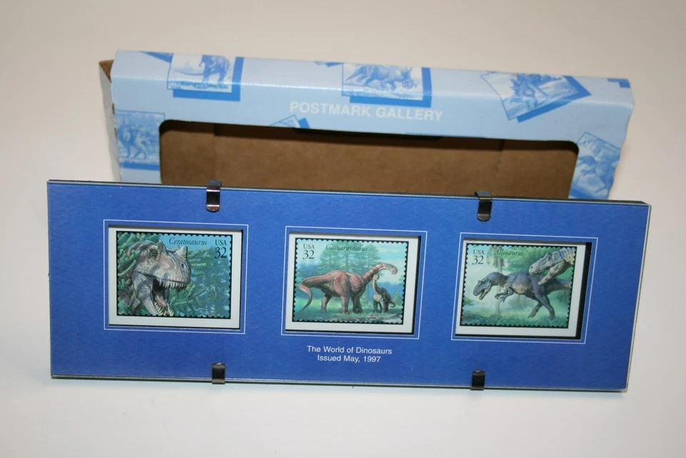 Postmark Gallery Framed Print 1997 World of Dinosaurs 32 Cent Postage STAMPS
