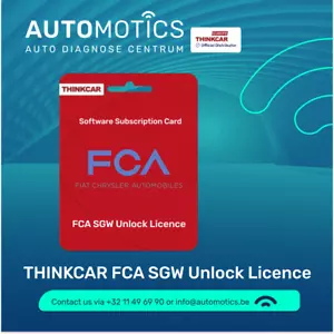 THINKCAR FCA SGW (Security Gateway) Licence Activation Card - Picture 1 of 1