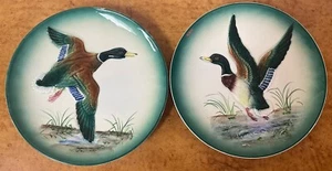 Platos Mallard Pintados Estilo Mallorca Hechos en Japón De Colección - Imagen 1 de 6