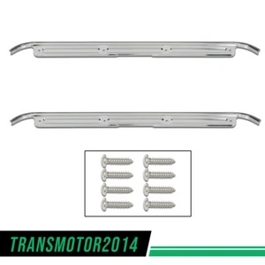 Fit For 67-72 Chevy C10 GMC Truck Chrome Door Sill Plates w/hardware Pair Set - Picture 1 of 9