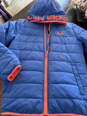 Under Armour Boys Sz M Puffy Warm Winter Hooded Coat - Image 1 of 4