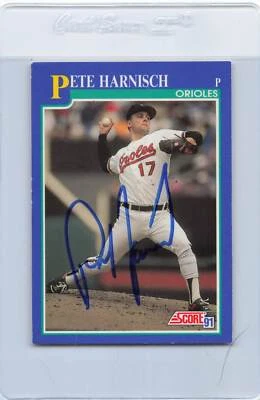 1991 Score #492 Pete Harnisch Orioles Signed Auto *H3967 - Image 1 of 2