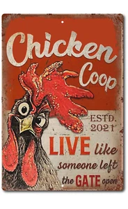 Chicken Coop Rules Chicken Eggs Rustic Farmhouse Kitchen Decor Country Wall - Picture 1 of 5