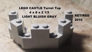 LEGO Minifigure Light Bluish Gray Castle Turret Top 4 x 8 x 2 1/3 Wall Section - Picture 1 of 1