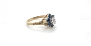 9ct Oro Mujer Zafiro & Diamante Anillo - Imagen 1 de 1