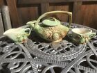 Vintage 1940's McCoy Pinecone Teapot Set with Lid Creamer And Sugar