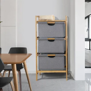 3 Tiers Basket Storage Drawers Large Capacity 3 Pull Out Drawers Fabric Baskets - Picture 1 of 18