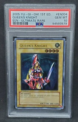 Yugioh PSA 10 GEM MINT Queen's Knight EEN-EN004 1st Edition Ultimate Rare S#3579 - Image 1 of 2