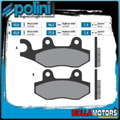 174.0063 FRONT POLINI BRAKE PADS SUZUKI EN 125 125CC 2005 - ORGANIC - Image 1 of 4