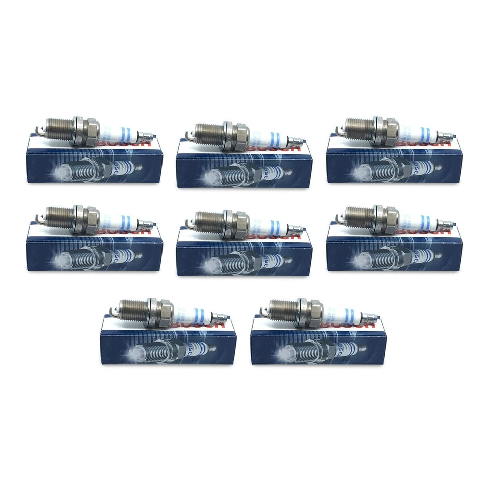 Bosch Super Set of 8 Spark Plugs For Mercedes W202 W215 C43 AMG CL500 CLK430 - Image 1 of 4