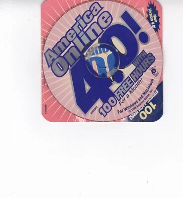 AOL 4.0 America Online Floppy Disc Orange Burst 100 Hours For A Month - Image 1 of 2