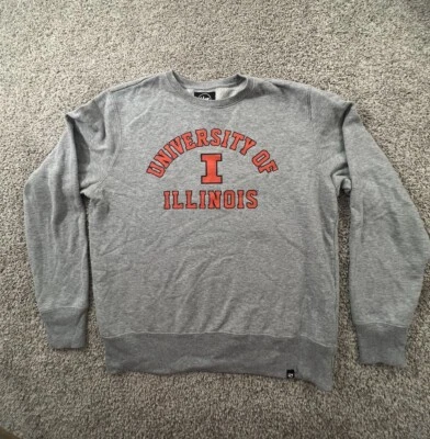 Sudadera Illinois Fighting Illini Hombre Gris Medio Cuello Redondo Suéter Foto 1 de 4