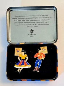 Prendedor olímpico SLC 2002 edición limitada bailarines cuadrados ¡con piernas que se balancean! - Imagen 1 de 6