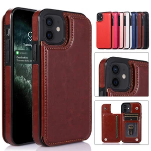 Leather Flip Holder Wallet Case For iPhone 15 Plus 14 13 12 11 Pro Xs Max Xr 16E - Picture 1 of 19