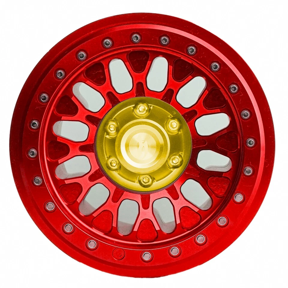 BEAXTURBO CNC 2.9''Aluminum Bead Lock Wheel For Axial SCX6 Trail Honcho gold 1/6 - Image 1 of 1