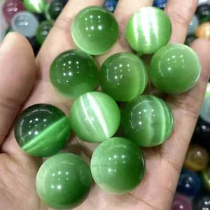 Certified Natural Chrysoberyl 2500 Ct-50 Ct Sphere Cut Cat' Green  LooseGemstone - Picture 1 of 6