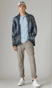 Lucky Brand Men’s 410 Athletic Fit Stretch Sateen Beige Sz 34x32 7MP10072 NWT - Picture 1 of 5