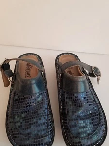 CUTE ALEGRIA BLUE MULES WITH STRAP SIZE 6 TO 6.5 EURO 36 LEATHER - Picture 1 of 6