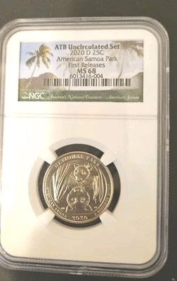 2020 D American Samoa NP Quarter 25c NGC MS 68 - Image 1 of 4