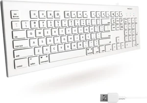 Macally 104 Key full-size USBlug & Play Wired Computer  keyboard For Mac And PC- - Picture 1 of 6