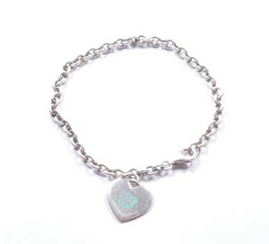 Kit Pulsera Heath Esmaltada Corazón Etiqueta Belcher Eslabones Plata de Ley 925 KH02 - Imagen 1 de 10