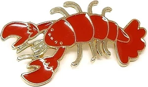 Red Lobster Enamel Pins Seafood Restaurant Red Badge Metal Enamel Lobster Gift - Picture 1 of 3