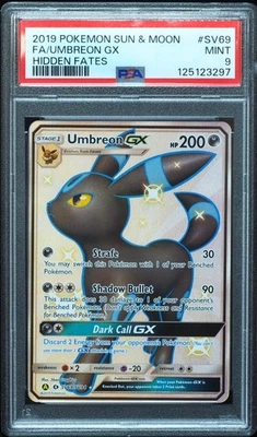 Umbreon GX SV69 PSA 9 Hidden Fates Pokemon Card, New Cert! - Image 1 of 3