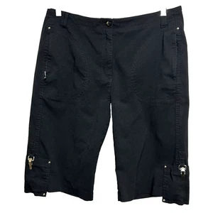 Jamie Sadock Shorts Women 12 Black Golf Knee Length Bermuda Cargo & Zip Pockets - Picture 1 of 17