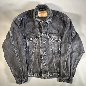 Vintage Levi's 70507-4159 Black Trucker Jacket Medium 1990s USA MADE - Picture 1 of 16