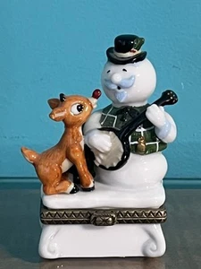 Rudolph & Sam Snowman Trinket Box w/Note Inside Midwest of Cannon Falls PHB 1999 - Picture 1 of 10