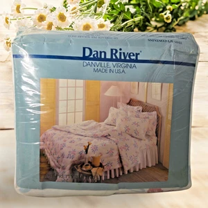 Vintage 1984 Dan River 4 Piece Double Set Sheet Spring Floral USA NEW - Picture 1 of 10